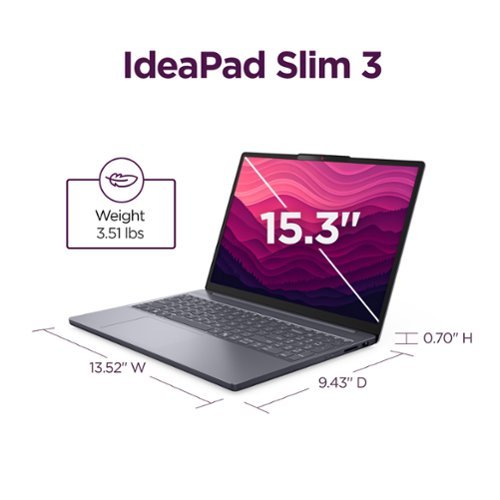 Lenovo IdeaPad Slim 3 15.3 2k Touchscreen Laptop - AMD Ryzen 7 170 2025 - 16GB Memory - 512GB SSD - Luna Grey BUY ONLINE