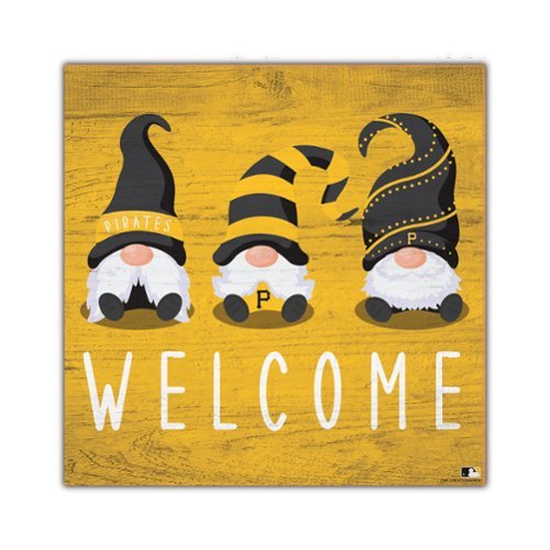 Fan Creations - Pittsburgh Pirates 10'' x 10'' Welcome Gnomes Sign - Multicolor-Front_Standard 