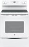 GE - 5.3 Cu. Ft. Freestanding Electric Range with Power Boil and Ceramic Glass Cooktop - White-Front_Standard 