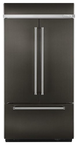 KitchenAid - 24.2 Cu. Ft. French Door Built-In Refrigerator - Black stainless steel