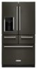 KitchenAid - 25.8 Cu. Ft. 5-Door French Door Refrigerator - Black Stainless Steel-Front_Standard