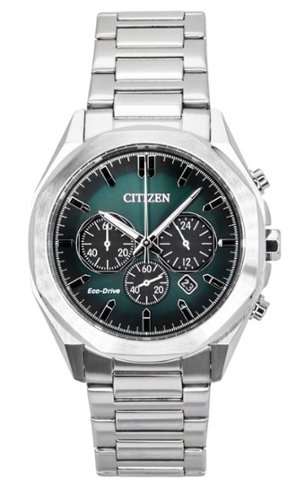 Citizen Eco Drive Chronograph Stainless Steel Green Dial CA4590