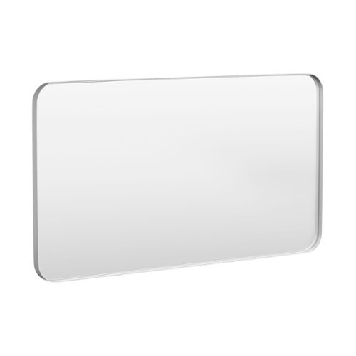 LOVMOR - 55 in. W x 30 in. H Tempered Glass Rounded Rectangle Framed Wall-Mounted Bathroom Vanity Mirror in Silver - Silver