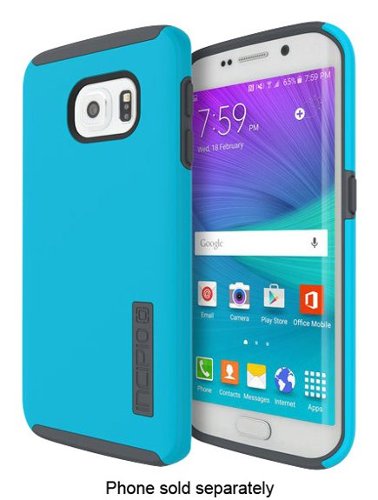  Incipio - DualPro Case for Samsung Galaxy S6 edge Cell Phones - Neon Blue/Charcoal
