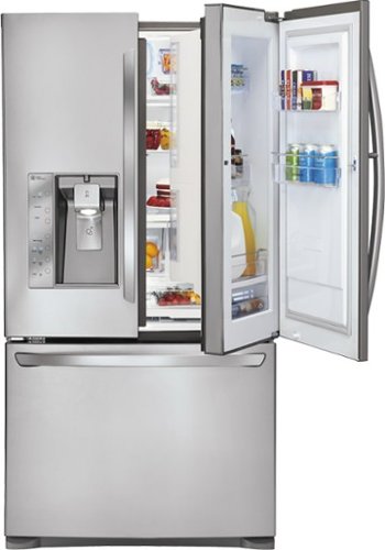  LG - 30.5 Cu. Ft. Door In Door French Door Refrigerator with Ice and Water Dispenser - Stainless steel