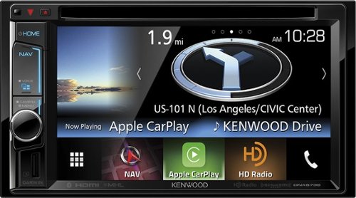  Kenwood - 6.2&quot; - Apple CarPlay™ - Built-in Navigation - Bluetooth - In-Dash CD/DVD/DM Receiver - Black