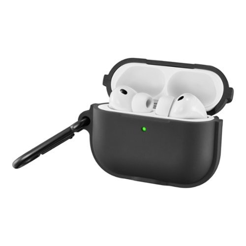 Insignia™ - Silicone Case for Apple AirPods Pro 3 with 3-in-1 Cleaning Tool - Black-Front_Standard 
