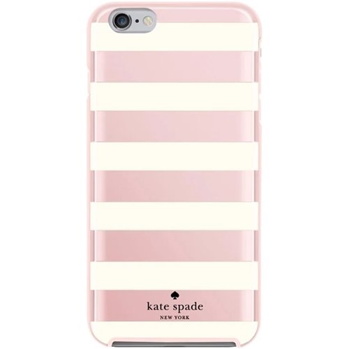 kate spade new york - Hybrid Hardshell Case for Apple® iPhone® 6 Plus and 6s Plus - Cream/Candy Stripe Blush-Front_Standard 