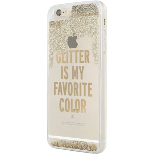 kate spade new york - Clear Liquid Glitter Case for Apple® iPhone® 6 and 6s - Gold/Glitter Is My Favorite Color-Front_Standard 