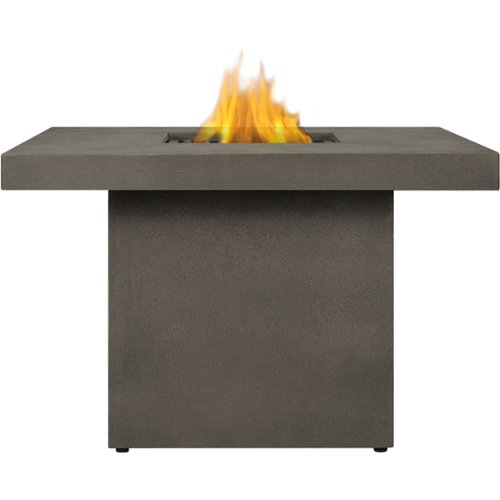 Real Flame - Ventura Square Chat Height Propane Fire Table - Glacier Gray-Front_Standard 