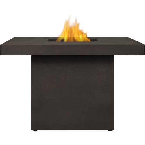 Real Flame - Ventura Square Chat Height Propane Fire Table - Kodiak Brown-Front_Standard 