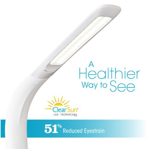 OttLite Purify LED Sanitizing Desk Lamp with SpectraClean Disinfection, 3 Brightness Settings, Wireless Qi Charging, & USB Port - White BUY IN SAUDI ARABIA