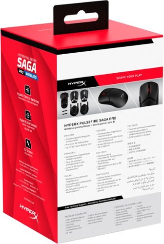 HyperX Pulsefire Saga Pro Lightweight Wireless Optical Gaming Mouse with 4K Polling Rate - Wireless - Black BUY IN GERMANY