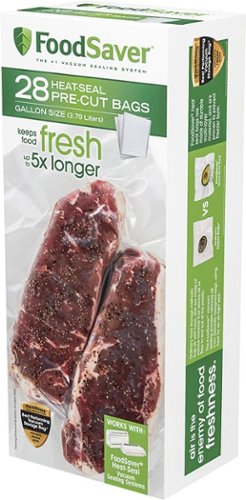  FoodSaver - 28 Gallon Size Heat Seal Pre-Cut Bags - Clear