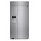 LG - 25.6 Cu. Ft. Side-by-Side Built-In Smart Refrigerator with Tall Ice and Water with SmoothTouch Controls - Stainless Steel-Front_Standard