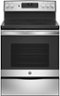 GE - 5.3 Cu. Ft. Freestanding Electric Convection Range with Self-Cleaning and No-Preheat Air Fry - Stainless Steel-Front_Standard