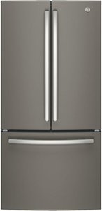 GE - 24.7 Cu. Ft. French Door Refrigerator - Fingerprint resistant slate - Front_Standard