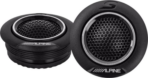 Alpine - S-Series 1" Car Tweeter with Silk Dome Speaker Pair - Black
