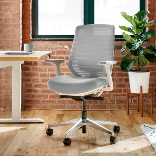 Branch Furniture - Branch Ergonomic Chair – Adjustable Office Chair for All-Day Comfort with Lumbar Support and Recycled Mesh Back - Pebble-Front_Standard 