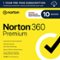 Norton - 360 Premium (10 Device) Antivirus Internet Security Software + VPN + Dark Web Monitoring (1 Year Subscription) - Android, Apple iOS, Mac OS, Windows [Digital]-Front_Standard 