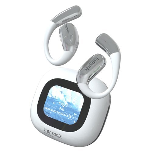 Harmonix - TravelerAI+, Bluetooth Earbuds with LCD Charging Case, Real-Time AI Translation - White-Front_Standard 