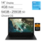 Samsung - Galaxy Chromebook Go 14" HD LED Laptop - Intel Celeron N4500 - 4GB RAM - 64GB eMMC+256GB SD Card - Silver-Front_Standard