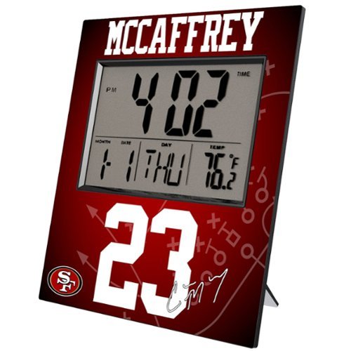 Keyscaper - Christian McCaffrey San Francisco 49ers Digital Desk & Wall Clock - Multicolor-Front_Standard 