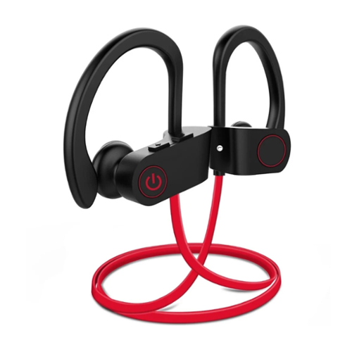 Stock Preferred - Waterproof Bluetooth 5.0 Earbuds Wireless In-Ear Stereo Sport Headphones with Mic Red-Front_Standard 