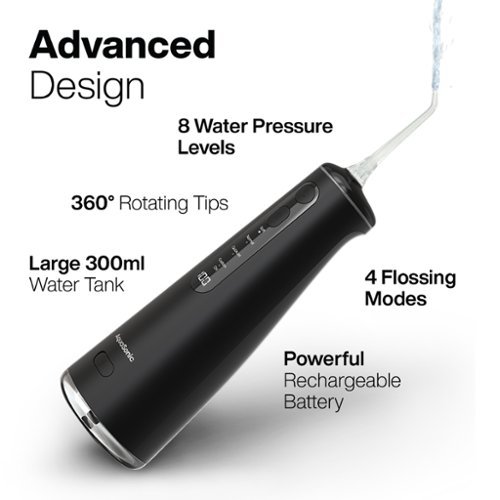 AquaSonic Elite Flosser - Rechargeable Water Flosser with 4 Tips - Oral Irrigator with 4 Modes - Portable & Cordless - Black SHOP ONLINE