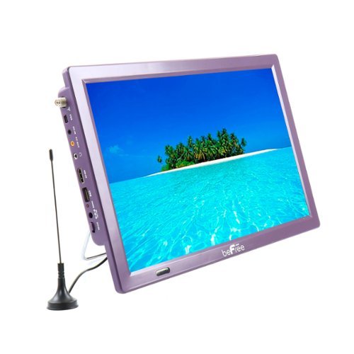beFree Sound - Portable Rechargeable 14" LED TV with HDMI, SD/MMC, USB, VGA, AV In/Out and Built-in Digital Tuner - Purple-Front_Standard 