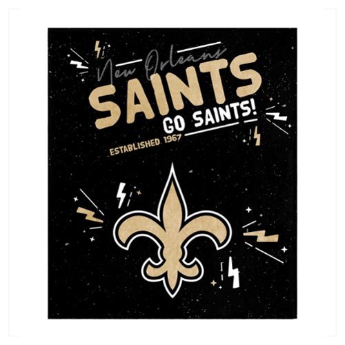 Logo Brands - New Orleans Saints 60" x 70" Plush Throw Blanket - Multicolor-Front_Standard 