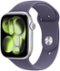 Apple Watch Series 11 (GPS+Cellular) 46mm Aluminum Case with Purple Fog Sport Band - M/L - Silver (Verizon) - (2025)-Front_Standard
