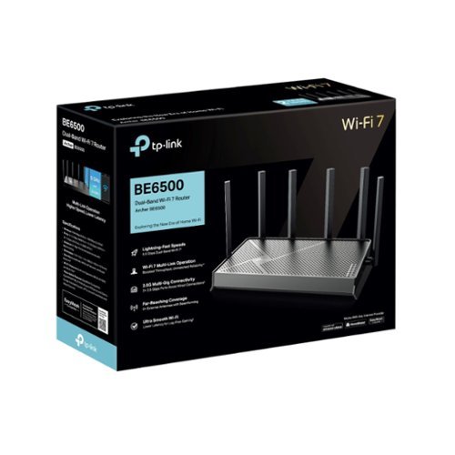 TP-Link Archer BE6500 Dual-Band Wi-Fi 7 Router - Black WORLDWIDE DELIVERY