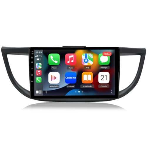 Junsun - For Honda CRV-2 2012-2016 10" Android 15 4+64GB carplay 8 Core Car Stereo Radio GPS Navi SWC WIFI RDS BT FM - Black-Front_Standard 