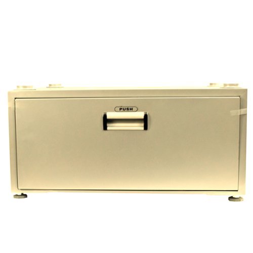 Equator - 24in Laundry Pedestal 11in tall + Rollout Storage Drawer Adjustable feet - Gold-Front_Standard 