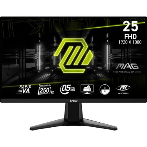 MSI - MAG 255XFV 24" Rapid VA LCD FHD 250Hz 0.5ms Adaptive sync Gaming Monitor(DisplayPort,HDMI) - Metallic Black