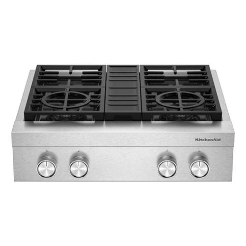 KitchenAid 30-inch 4-Burner Gas Commercial-Style Rangetop - Stainless Steel