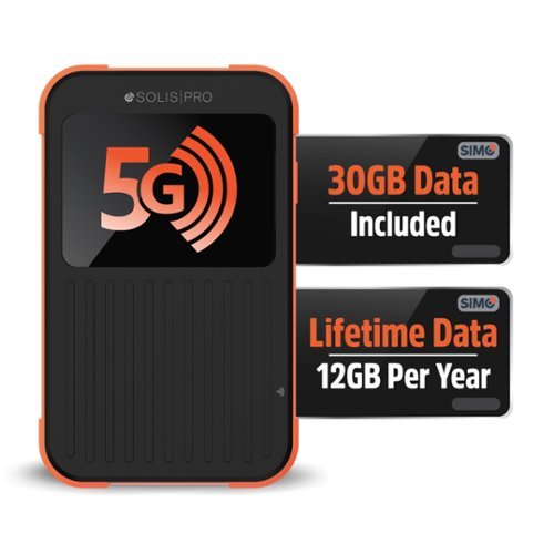 SIMO - Solis Pro 5G Mobile Hotspot and Power Bank with Lifetime Data - Black (Unlocked)