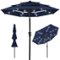 Best Choice Products - 10ft 3-Tier Solar Patio Umbrella w/ 24 LED Lights, Tilt Adjustment, Easy Crank - Navy Blue-Front_Standard