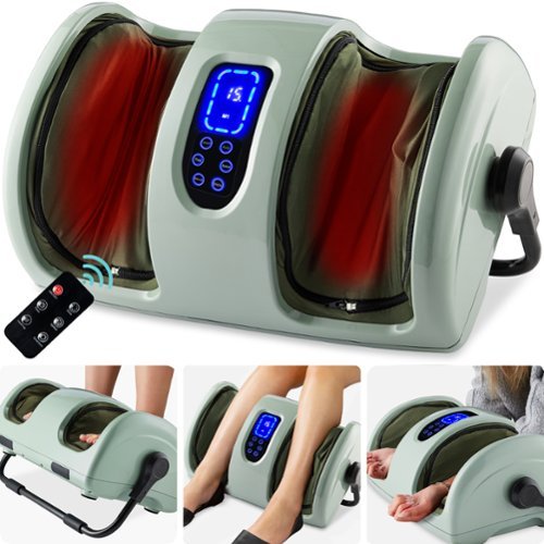 Best Choice Products - Foot Massager Machine, Therapeutic Reflexology Massager w/ High-Intensity Rollers - Sage Green-Front_Standard 