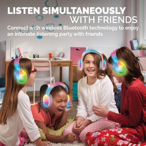 Brookstone Wireless Silent Disco Headphones, Multicolor LED Lights, Bluetooth 5.0, Up to 10 Hours of Playtime, 4 Pack - Multi WHERE TO BUY