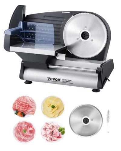 VEVOR - Meat Slicer, 7.5 inch Electric Deli Food Slicer, 180W Meat Cutter with two Premium SUS420 Blades - Silver-Front_Standard 