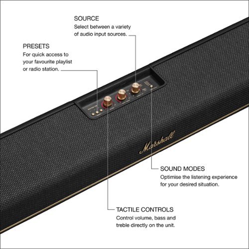 Marshall Heston 120 Soundbar with Dolby Atmos Immersive Sound and