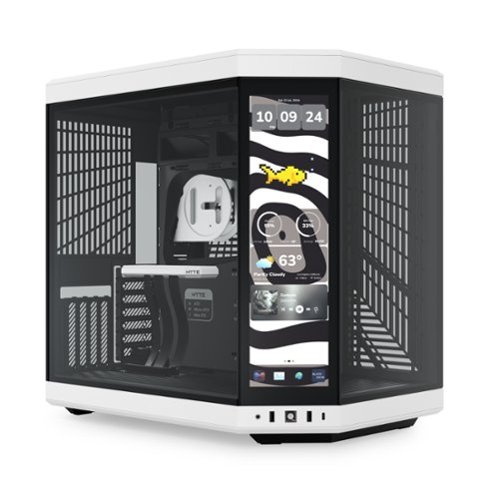 HYTE - Y70 touch infinite Dual Chamber ATX Mid Tower Modern Aesthetic Case With Integrated 2.5K IPS Touchscreen - Panda-Front_Standard