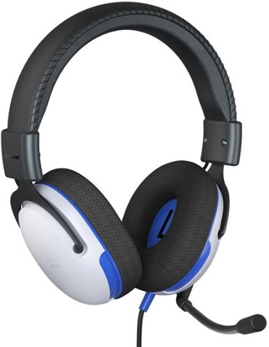 Tronsmart - Sounfii G10 Wired Video Gaming Headset with 3.5mm Connector, Flip-to-Mute Mic, Lightweight Steel, for PlayStation - Black&White&Blue