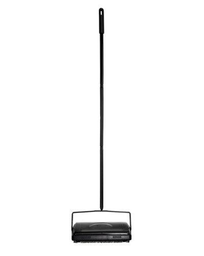 Alpine Industries - Manual Triple Brush Carpet and Floor Sweeper - Black-Front_Standard 