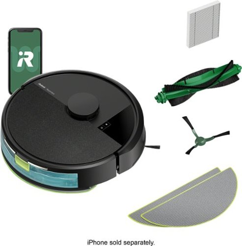 iRobot - Roomba 105 Combo Vacuum & Mop - Easy-to-Use, Intense Power-Lifting Suction, LiDAR, Avoids Mopping Carpets, Self-Charging - Black-Front_Standard 