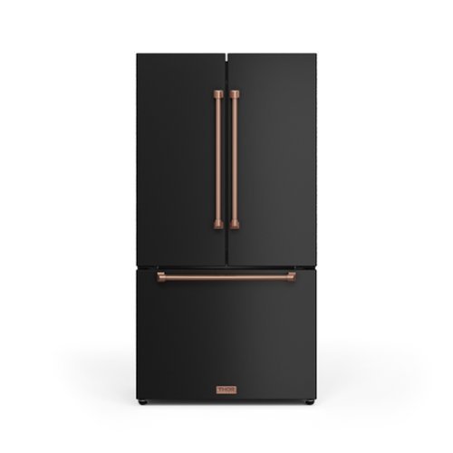Gordon Ramsay Series by Thor Kitchen 20.3 Cu. Ft. Counter Depth Refrigerator with Rose Gold Hardware - Black