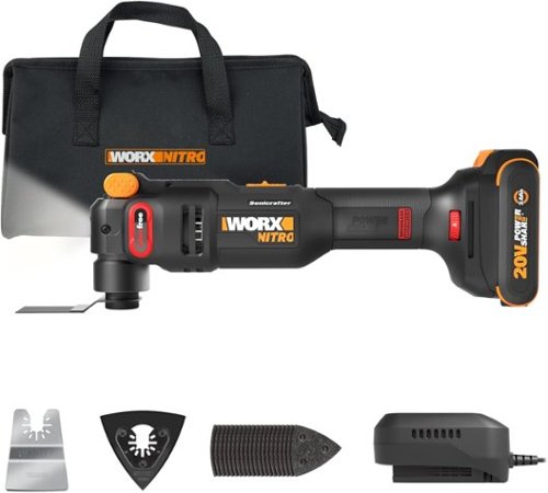 WORX - Nitro WX698L 20V Cordless Oscillating Tool with VibraFree Technology (Battery & Charger Included) - Black-Front_Standard 