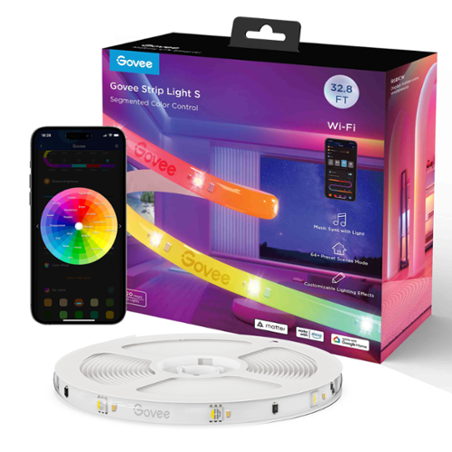 Govee - RGBIC Wi-Fi + Bluetooth LED Strip Lights With Protective Coating with Matter - Multi-Front_Standard 